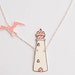 Light House Necklace, illustration with seagull