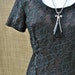 Vintage early 1990's Black Lace Short Sleeve Mini Dress