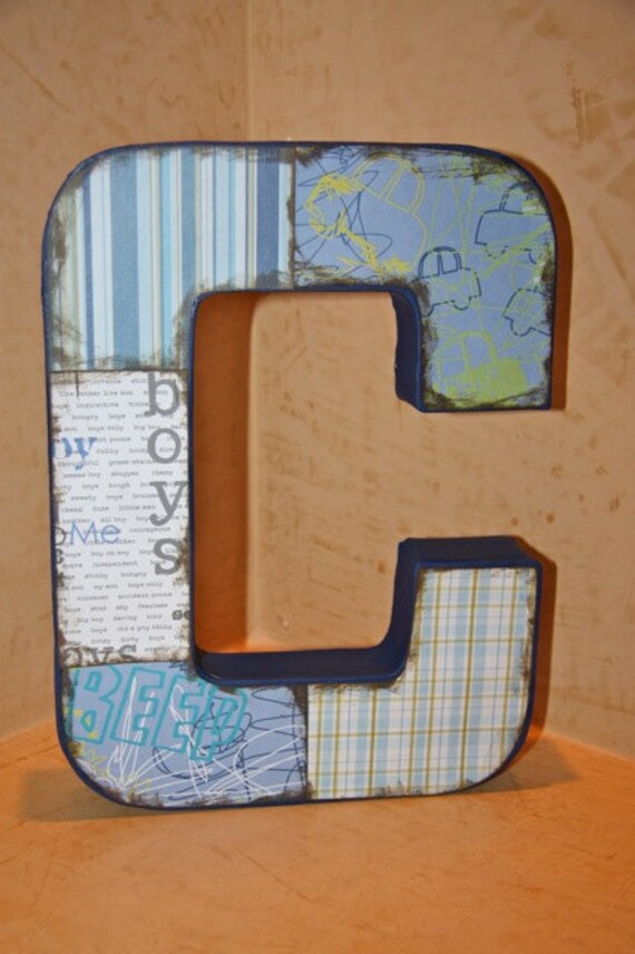 Items similar to Paper Mache Custom Initial Letter Boys/ Boys will be