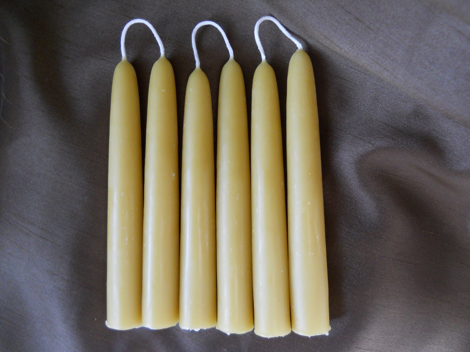 3 sets 6 candles hand dipped Organic Beeswax by beeswaxtapers