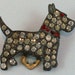 Adorable Scotty Dog Dress Clip - 1930s Clear and Red Rhinestones