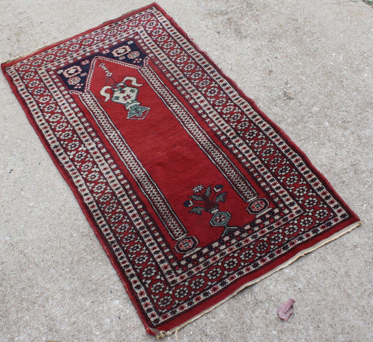 SALE Antique Persian Prayer Rug 2x4