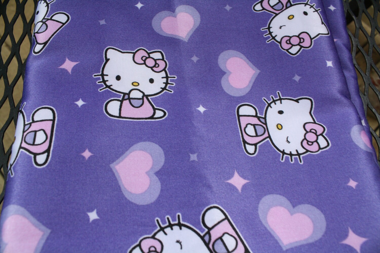 Hello Kitty Purple Satin Fabric yardage