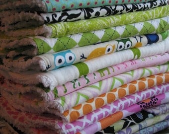 Single Baby Burp Cloth - Chenille - You Choose Fabric