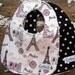 Baby Girl Bibs - Paris Eiffel Tower & Glitter Polka Dots - Set of 2 - Pink Black and White