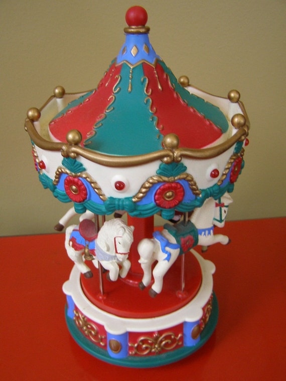 Vintage Santa Claus carousel music box