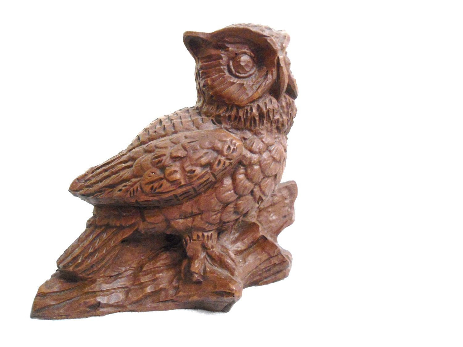 Red Mill Carved Wood Owl Statue