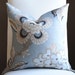 Beautiful FLORAL Decorative Pillow Cover- Hot House Flowers-20x20-LINEN-Throw Pillow-Accent Pillow-Blue-Beige-cream