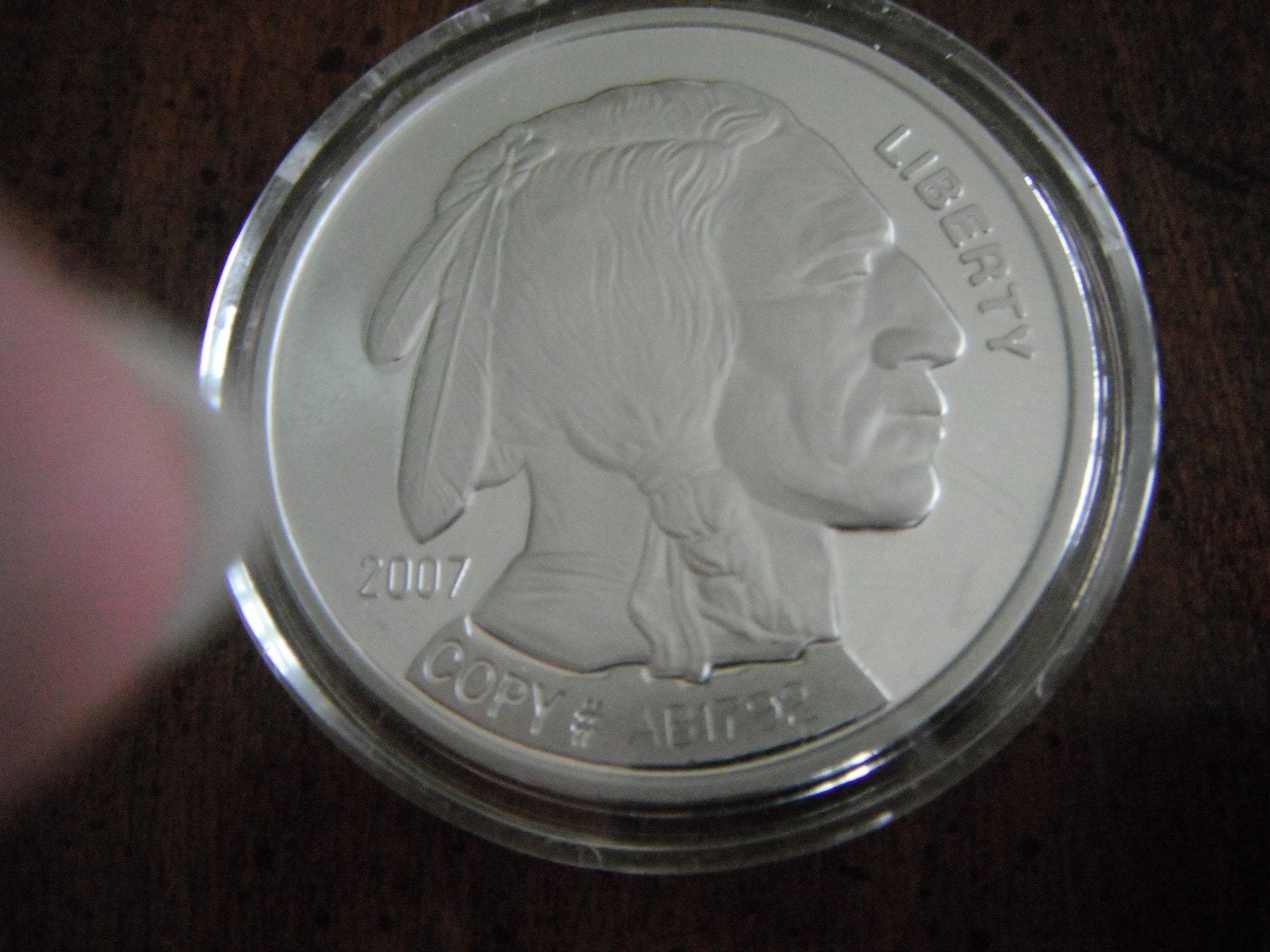 Large silver Buffalo Nickel copy
