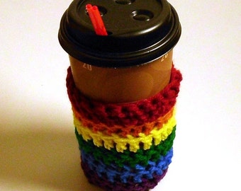Gay Pride Rainbow Coffee Cup Cozy 20 oz or 16 oz LGBT Gift