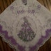 Vintage Ladies Handkerchief Hankie Elegant Victorian Lady in Lavender