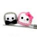 Amigurumi magnet - Mr. and Mrs. Cubie MochiQties - Crochet Amigurumi Mochi size mini cube doll