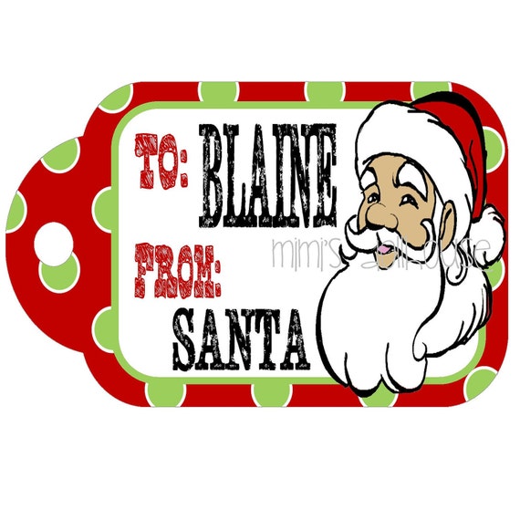 Items similar to Christmas Gift Tags FROM SANTA Printable