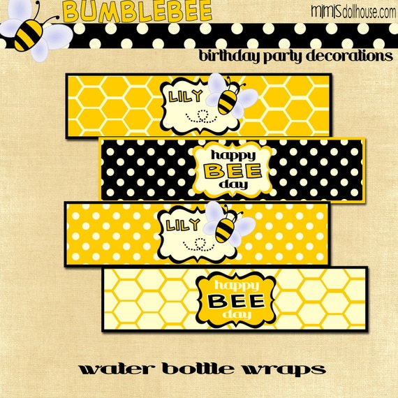 items-similar-to-bumblebee-water-bottle-labels-bee-birthday-water