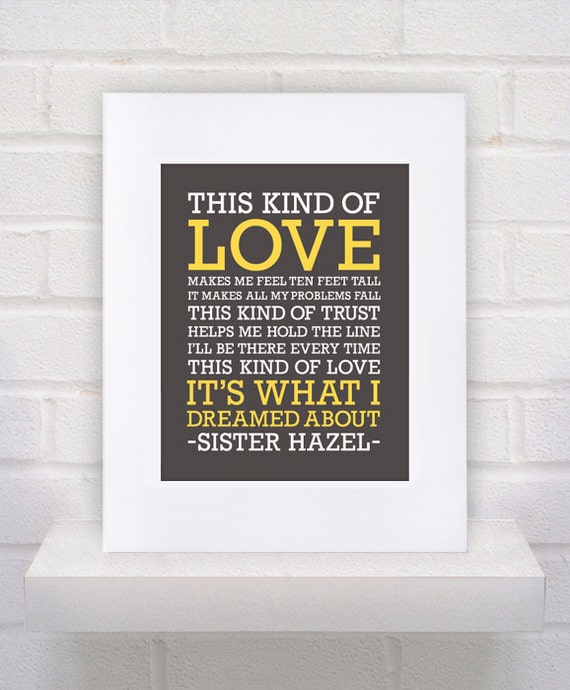 Sister Hazel Lyrics This Kind of Love 11x14 poster print