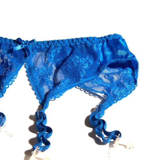 Vintage Royal Blue Suspender Belt Garter 24 30
