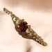 Late 1950s AB Rhinestone Bar Brooch, Pin, Claret