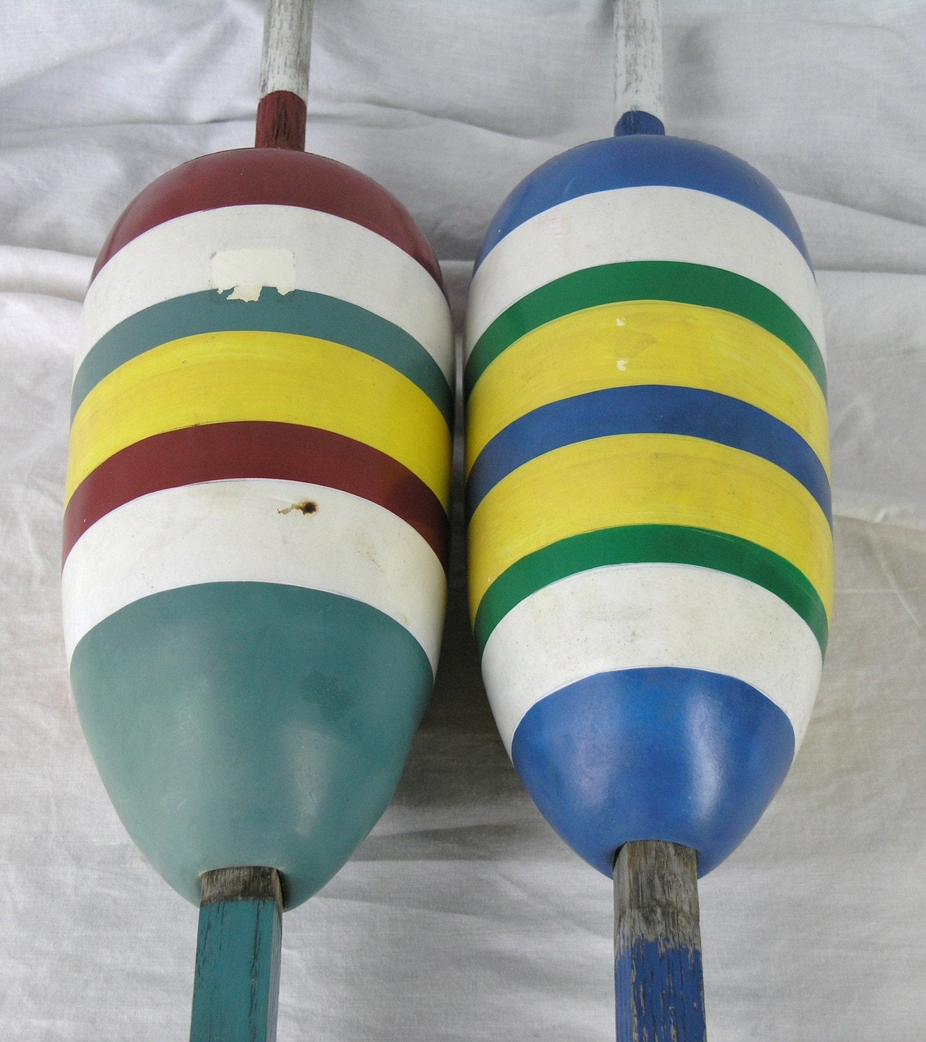 Vintage Spongex Hand Painted Nautical Lobster or Crab Buoys