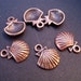Antiqued Copper Tone Clam Shell Charms 10 pcs