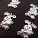Silver Easter Bunny with Carrot Charms 8 pcs