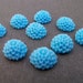 Mini Mum Flower Cabochons, Sky Blue, 12 pcs 10 mm