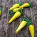 Lampwork Glass Yellow Chili Peppers 18-25mm 10 pcs
