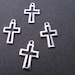 Small Silver Plated Cross Charms, Lead Free, 17 mm, 20 pcs