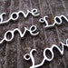 Silver Love Charm, 30 mm, lead free, 6 pcs