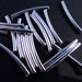 Silver Plated Curved Tube Beads 19 mm 60 pcs