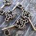 Antiqued Bronze Skeleton Key Charms, Filigree and Heart, 12 pcs