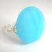 Aqua Blue Ring, Glass Ring, Aquamarine, Wrapped Ring, Round, Aqua, Light Blue, Turquoise, Glass Stone, Frosted, Sea Glass, Silver Plated