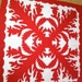 RESERVED for Nancy - Red and White Hawaiian Quilt Baby Blanket Wall Hanging-TREASURY ITEM