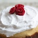 RESERVED for Pamela Poon - Cupcake, Fake, Realistic, Vanilla, White Frosting, Red Roses (classy, kitchen decor, boutique display props)