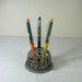 Vintage ZINC FLOWER FROG Vase Repurpose Pencil Holder Desk Display