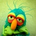 Blue Furry Monster Muppet Style Hand Puppet
