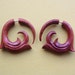 WAVE Tribal Earrings - Hand Carved Fake Gauges - Natural Red Blood Wood Hoops
