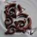 Fake Gauge Earrings - INFERNO - Hand Carved Natural Brown Sono Wood