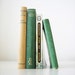Green Yellow Instant Library Collection - 4 vintage books, pale light green, beige, book set, home decor, B&B interior design, old