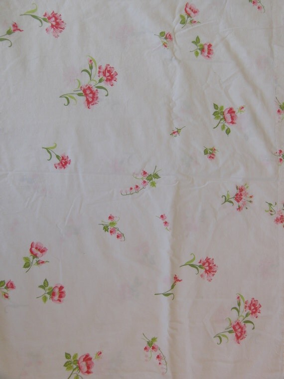 Sweet Shabby Chic Floral Twin Flat Sheet