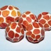 Set of 5 Polymer Clay Distressed Facteded Beads Tangerine Orange Red