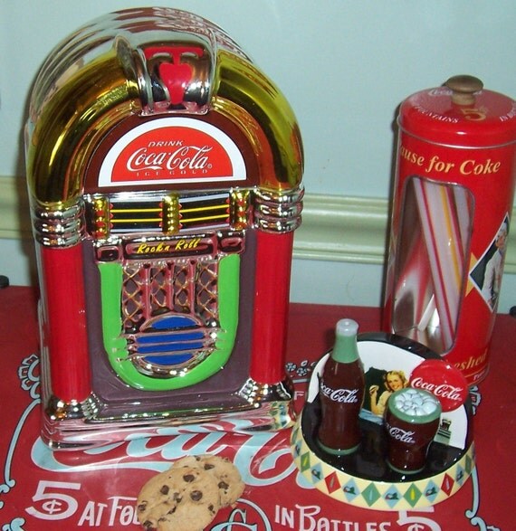vintage coca cola jukebox cookie jar by mstookesmuzes on Etsy