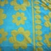 Vintage Flower Power Sheets or Fabric-Twin Flat and Fitted Sheet-Aqua & Lime Green-1960s-1970s-Cannon