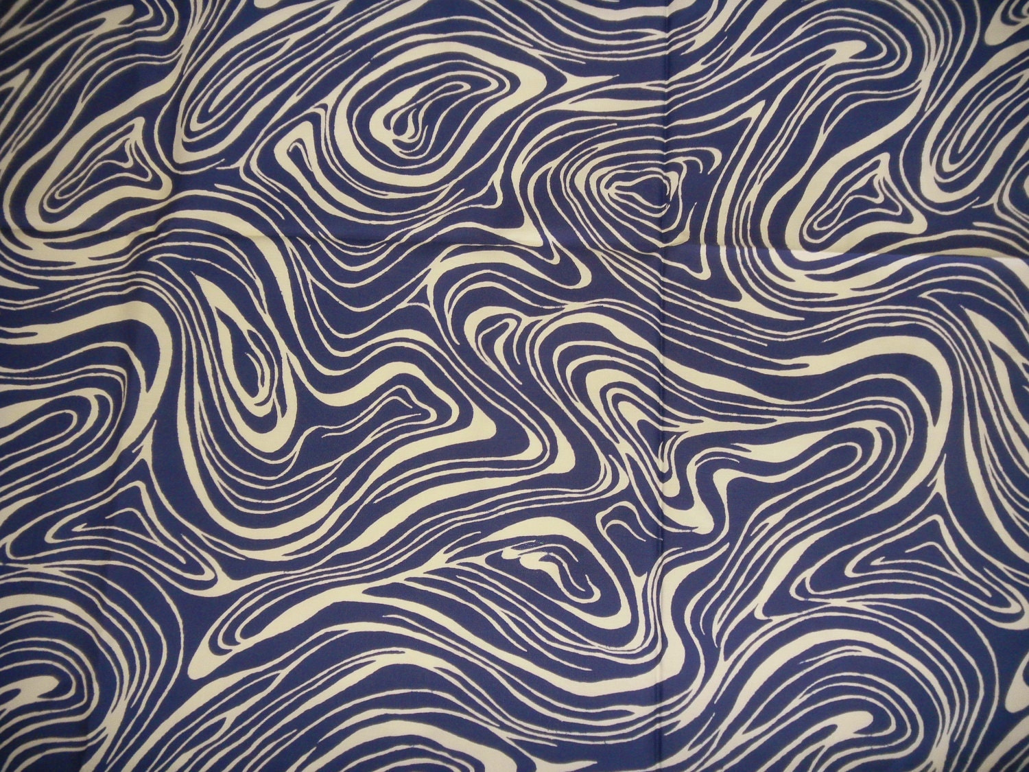 Vintage Trippy Swirly Psychedelic Fabric in Indigo Violet