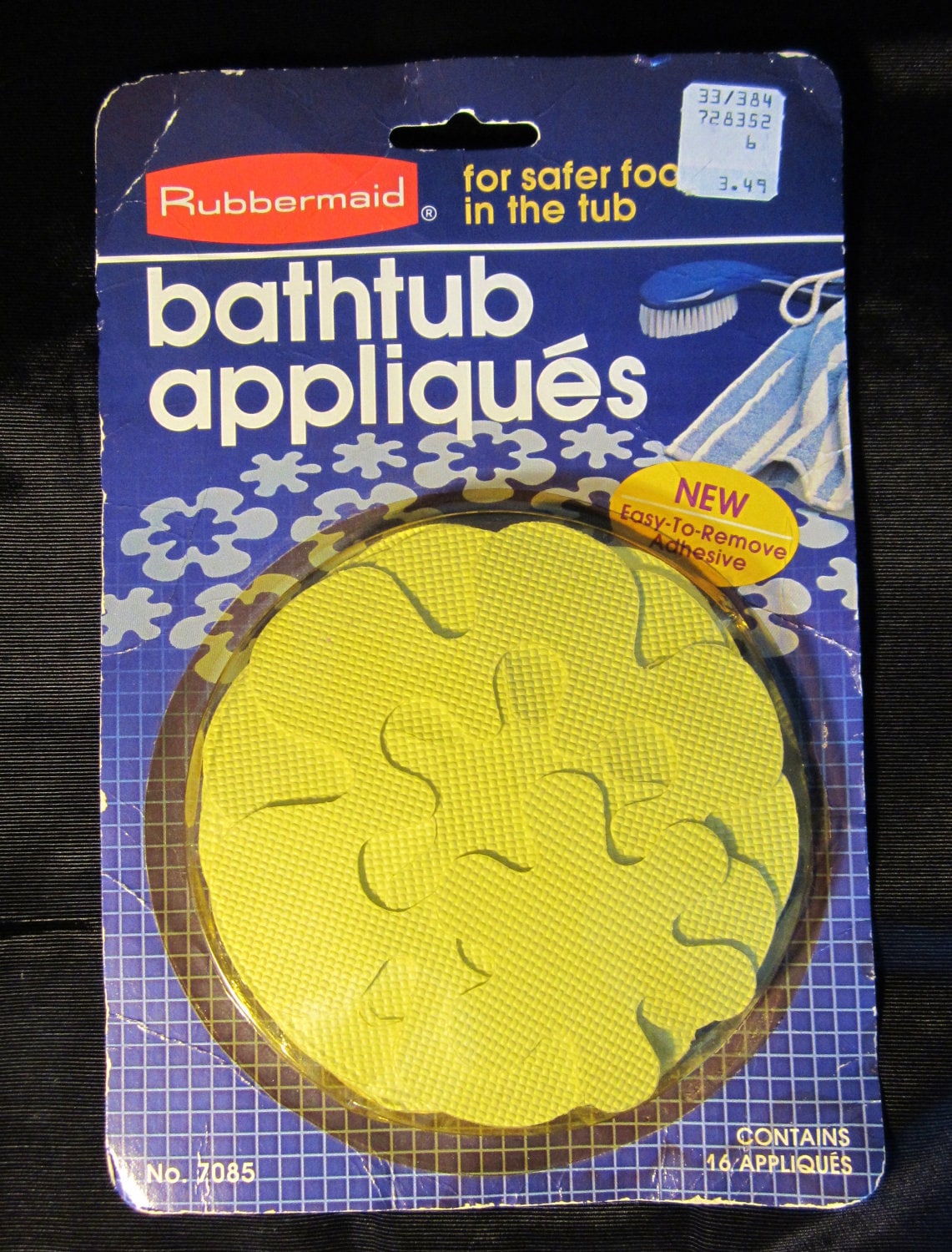 Vintage Rubbermaid Bathtub AppliquesFlower PowerYellowNew