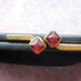 Black Satin Change purse with fancy red jewel closure