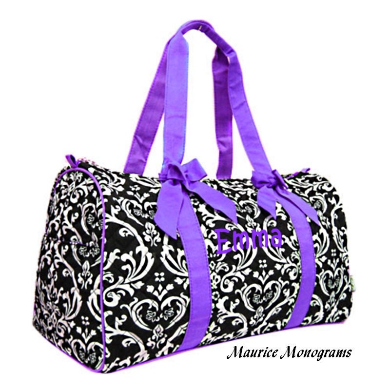 Personalized Girls Damask Duffel Bag by MauriceMonograms on Etsy