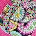 SALE Baby Girl bib set : Set of Three on White Bubble Dot Minky / Newborn bib / ModernBib / BabyBib / Baby Girl Bibs / Bib Sets /