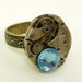 Teslas Coil Blue Steampunk Ladies, Adjustable Ring