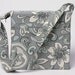 3 Inch Binder Cover With Zipper and Adjustable Strap-Light Gray/ Pale Tiffany Blue Floral