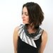 RESERVED Upcycled silk collar - zipper collar - unique piece - stripes and faux leather - one size
